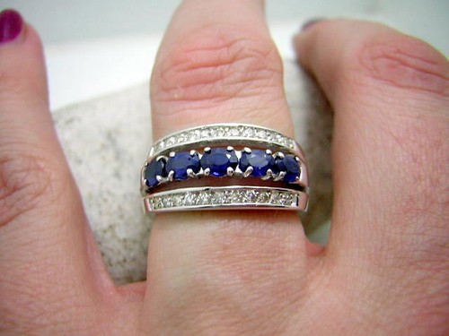 Anello zaffiro brillante oro - anello,