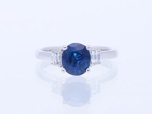 Anello diamanti zaffiro oro