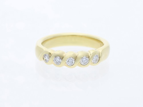 Anello memory diamanti oro