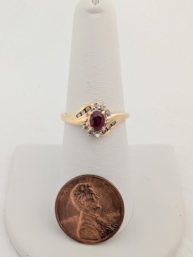Anello rubino diamanti - anello, 14k