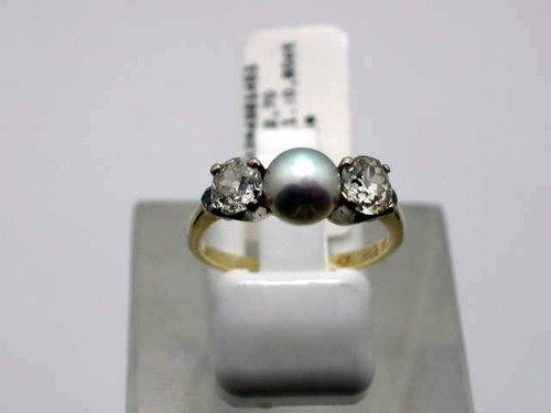 Anello perle diamante oro - diamante, in