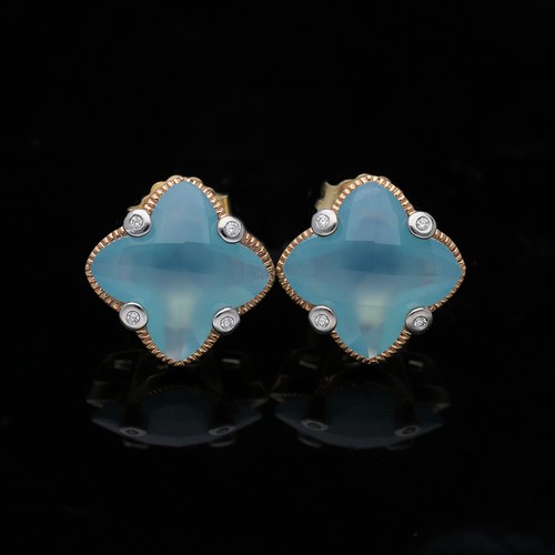 Orecchini brillanti calcedonio